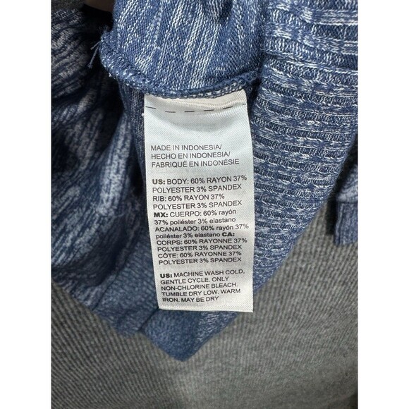 Chicos Zenergy Cowl Neck Tunic Sweater Top Size 0 (4/6) Blue Heather Long Sleeve - Picture 4 of 10